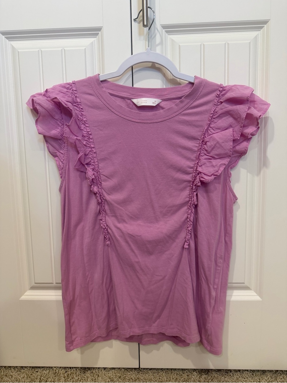 LC Lauren Conrad Lilac Ruffle Sleeve Tank Top